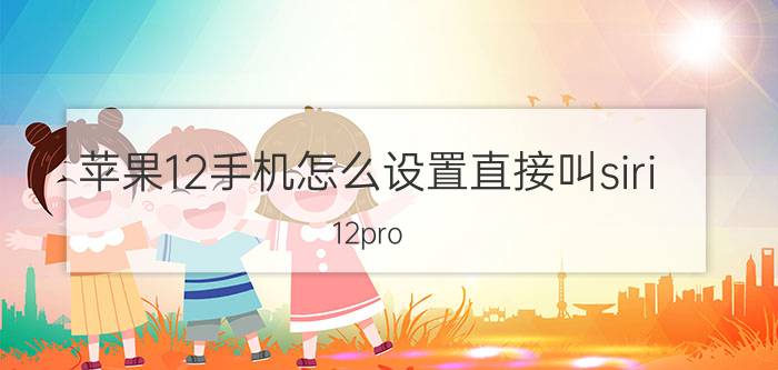 苹果12手机怎么设置直接叫siri 12pro max怎么设置siri？